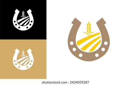 icon horseshoes with wheat farming