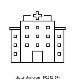 An Icon Of Hospital With Basic Line Style