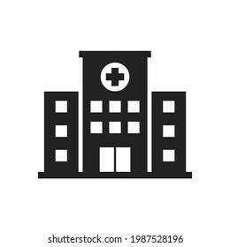 icon of hospital building flat style