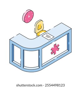 Icon of Hospital or clinic reception desk for patient check in