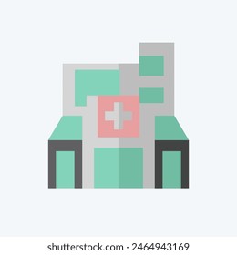 Icon Hospital. related to City symbol. flat style. simple design illustration