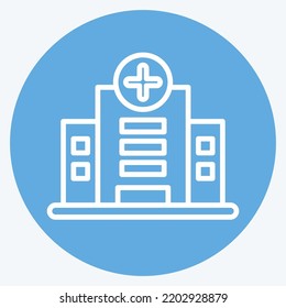 Icon Hospital. suitable for education symbol. blue eyes style. simple design editable. design template vector. simple illustration