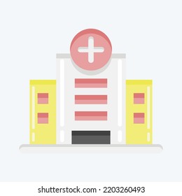 Icon Hospital. suitable for education symbol. flat style. simple design editable. design template vector. simple illustration