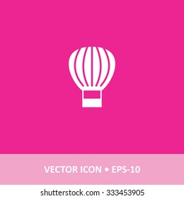 Icon of Hot Air Balloon on Magenta Color Background. Eps-10.