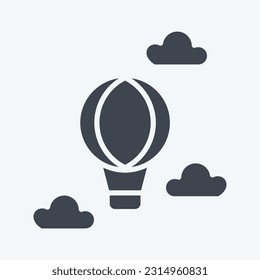Icon Hot Air Balloon. related to Amusement Park symbol. glyph style. simple design editable. simple illustration