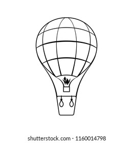 Icon of hot air balloon. Thin line design. Vector illustration.
