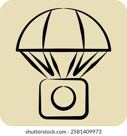 Icon Hot Ballon. related to Hobbies symbol. hand drawn style. design editable