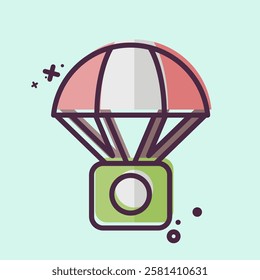 Icon Hot Ballon. related to Hobbies symbol. MBE style. design editable