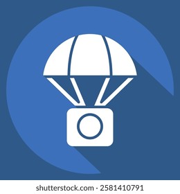 Icon Hot Ballon. related to Hobbies symbol. long shadow style. design editable