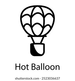 Um ícone de balão quente em estilo de linha 