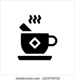 Icon Hot Chocolate Glyph, Flat Icon Logo Illustration Vector Isolated. Suitable for Web Design, Logo, App. 
