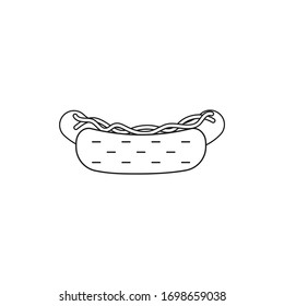 Icon hot dog in flat style. Logo. Vector Illustration
