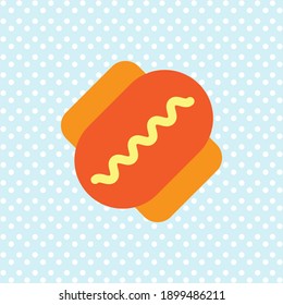 Icon hot dog. Icon food. Vector illustration.