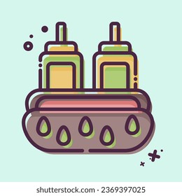 Icon Hot Dog. related to Baseball symbol. MBE style. simple design editable. simple illustration
