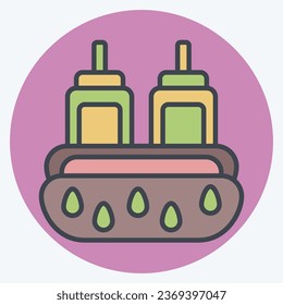 Icon Hot Dog. related to Baseball symbol. color mate style. simple design editable. simple illustration