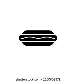The icon of hot dog. Simple flat icon illustration of hot dog for a website or mobile application on white background