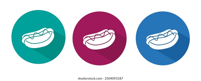 Icon for hot dog vector illustration in flat.