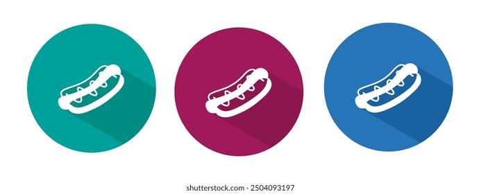 Icon for hot dog vector illustration in flat.