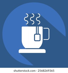 Icon Hot Drink. related to Winter symbol. long shadow style. simple illustration