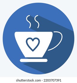 Icon Hot Drinks. suitable for flu symbol. long shadow style. simple design editable. design template vector. simple illustration