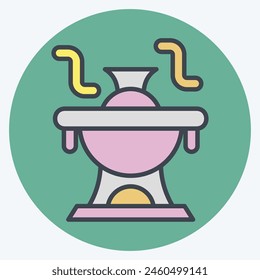 Icon Hot Pot. related to Seafood symbol. color mate style. simple design illustration