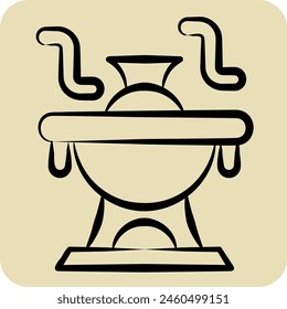 Icon Hot Pot. related to Seafood symbol. hand drawn style. simple design illustration