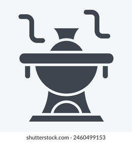 Icon Hot Pot. related to Seafood symbol. glyph style. simple design illustration