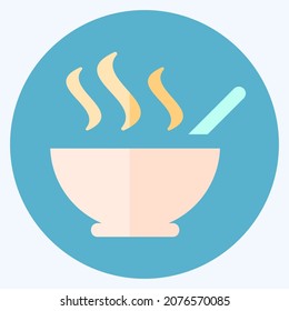 Icono Sopa caliente - Estilo plano - Ilustración simple, trazo editable, vector de plantilla de diseño, Buena para impresiones, afiches, anuncios, anuncios, gráficos de información, etc.