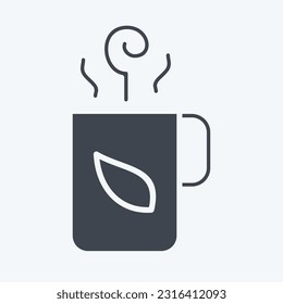 Icon Hot Tea. related to Tea symbol. glyph style. simple design editable. simple illustration. green tea