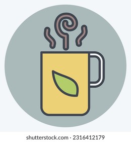 Icon Hot Tea. related to Tea symbol. color mate style. simple design editable. simple illustration. green tea