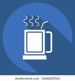 Icon Hot Toddy. related to Winter symbol. long shadow style. simple illustration