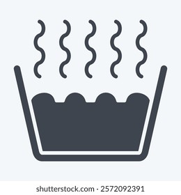 Icon Hot Water Bucket. related to Fabric symbol. glyph style. simple design editable