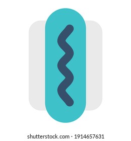 icon hotdog using flat style and blue color dominate