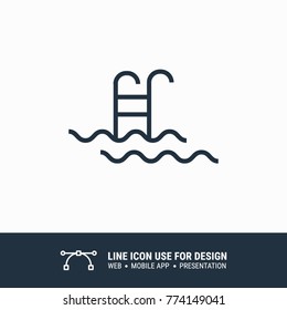 Icon hotel pool graphic design single icon vector illustration