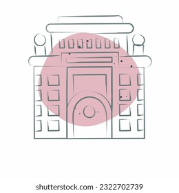 Icon Hotel. related to Accommodations symbol. Color Spot Style. simple design editable. simple illustration