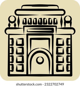 Icon Hotel. related to Accommodations symbol. hand drawn style. simple design editable. simple illustration