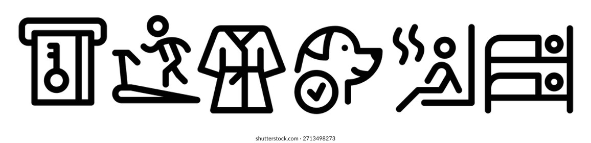 icon Hotel Service Line vector illustration