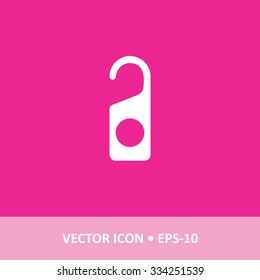 Icon of Hotel Tag on Magenta Color Background. Eps-10.