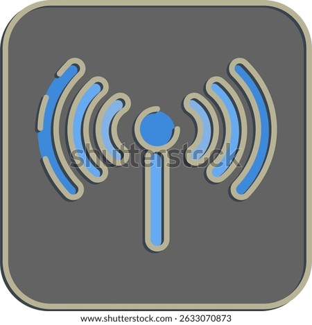 Icon hotspot. Internet network elements. Icon in embossed style.