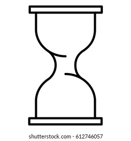Icon of hourglass icon black contour on white background of vector illustration