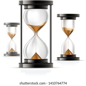 Icon of hourglass - glass sandglass, rounded and straight