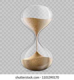 Иконка песочные часы. Шаблонные песочные часы на прозрачном фоне. Стоковая векторная иллюстрация.