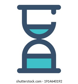 icon hourglass using filled line style and blue color