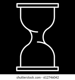 Icon of hourglass icon white contour on black background of vector illustration