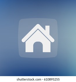 Icon with house for app. Vector illustration.