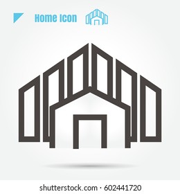 icon house Building thin line vector illustration sign symbol thin line modern minimalistic flat design vector on white background