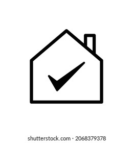 Icon of house with checklist symbol vector design