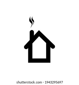 icon of a house with a chimney in winter. good for regional information symbols, web design, screen printing, etc. eps file