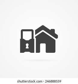 Icon of house with close padlock.