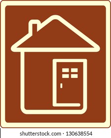 icon with house and door silhouette